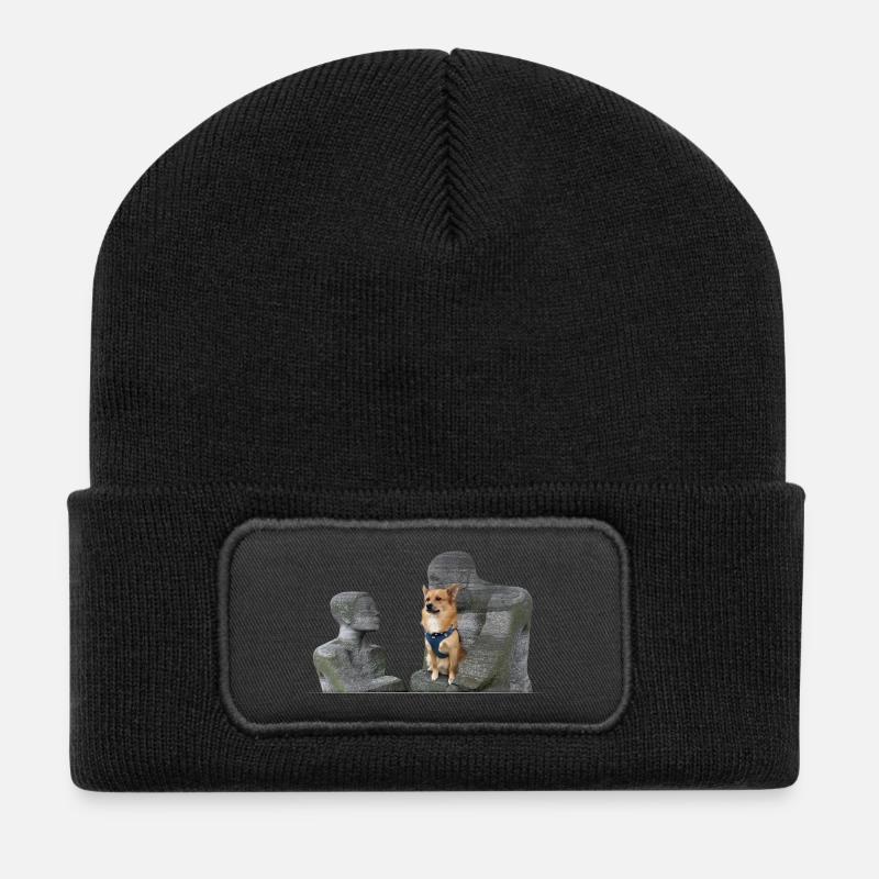 My Dog Is My Hero quer - Recycelte Patch Beanie - Schwarz