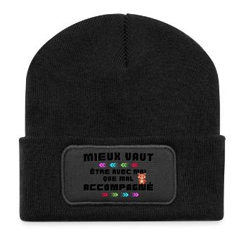 Panda Arc-en Ciel et Flèches - Beanie recyclé à patch - noir - Devant