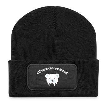 Melting Polar Bear Portrait - Recycled Patch Beanie - black - Front