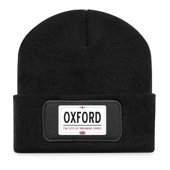 Panneau de la ville d’Oxford - Beanie recyclé à patch - noir - Devant
