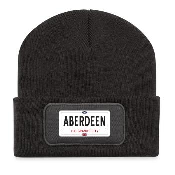 Panneau de la ville d’Aberdeen - Beanie recyclé à patch - charbon - Devant