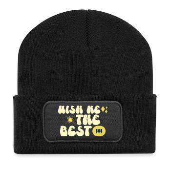Wish me the best - Beanie recyclé à patch - noir - Devant