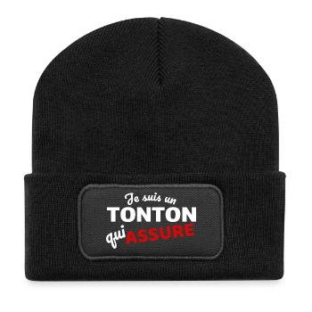 I'm an uncle who makes sure - Recycled Patch Beanie - black - Front