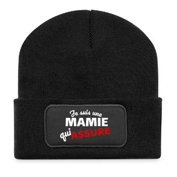 I'm a granny who makes sure - Recycled Patch Beanie - black - Front
