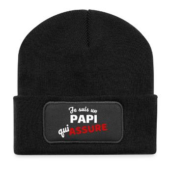 Assertive expression of paternity - Recycled Patch Beanie - black - Front
