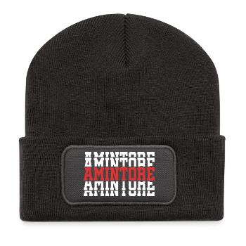 Amintore t-shirt gift t-shirt stacked text - Recycled Patch Beanie - dark grey - Front