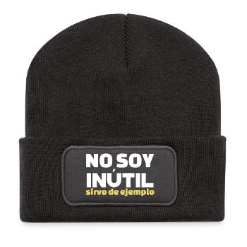 No Soy Inutil Servo de Ejemplo - Beanie recyclé à patch - charbon - Devant