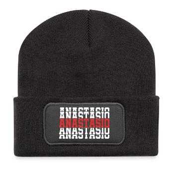t-shirt Anastasio t-shirt gift stacked text - Recycled Patch Beanie - dark grey - Front