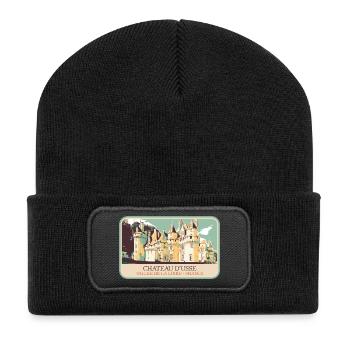 Château d'Ussé, Loire Valley - Recycled Patch Beanie - black - Front