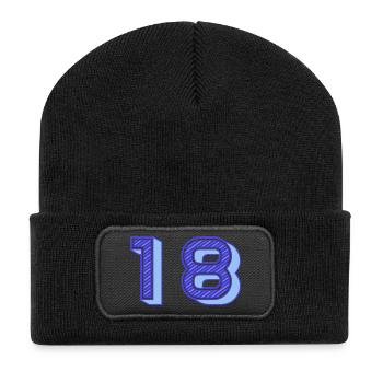 18. 18 YEARS OLD. 18th ANNIVERSARY. 18 BIRTHDAY. - Recycled Patch Beanie - black - Front