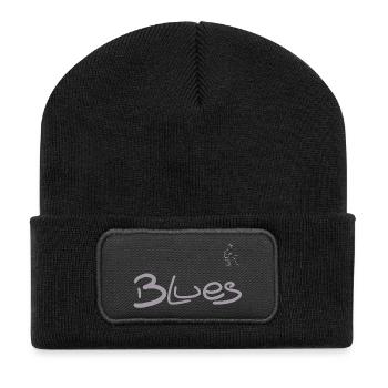 Blues-Gitarrist - Recycelte Patch Beanie - Schwarz - Vorne