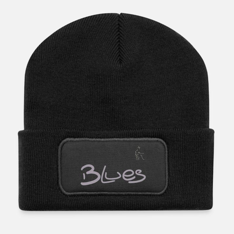 Blues-Gitarrist - Recycelte Patch Beanie - Schwarz