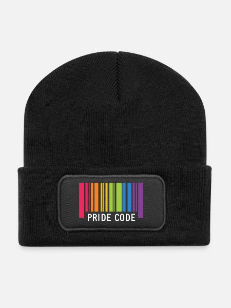 LGBT Pride Monat - Pride Code - Recycelte Patch Beanie - Schwarz
