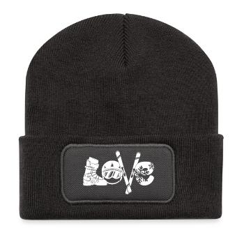 Winter Skiers Ice Skating Ice Hockey Winter Sports - Recycled Patch Beanie - dark grey - Front
