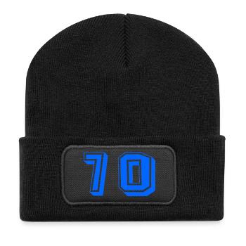 70. 70 ANS. 70e ANNIVERSAIRE. ANNIVERSAIRE 70 ANS. - Beanie recyclé à patch - noir - Devant