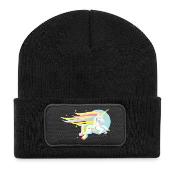 Delicate unicorn in pastel-dreamy & magical - Recycled Patch Beanie - black - Front