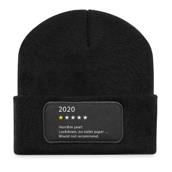 2020 - Beanie recyclé à patch - noir - Devant