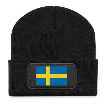 Schweden - Recycelte Patch Beanie - Schwarz - Vorne