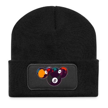 Billard 8 Ball - Recycelte Patch Beanie - Schwarz - Vorne