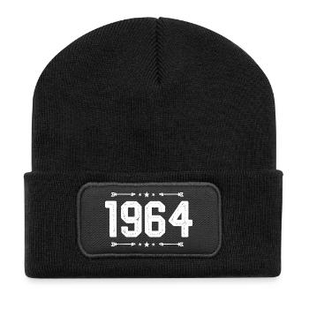 vintage 1964 vintage 61st birthday 1964 - Recycled Patch Beanie - black - Front
