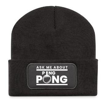 Raquette de ping-pong de table dire cadeau - Beanie recyclé à patch - charbon - Devant