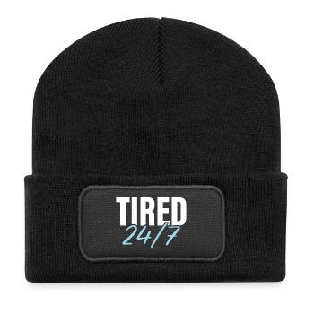 Tired 24/7 - Recycled Patch Beanie - black - Front