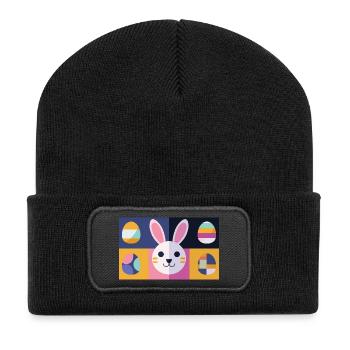 Osterhase No.12 - Recycelte Patch Beanie - Schwarz - Vorne