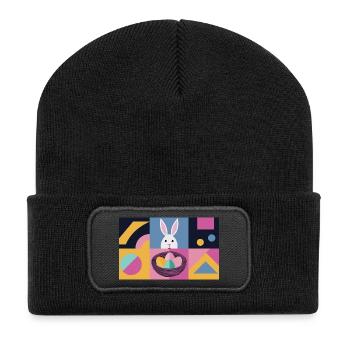 Lapin de Pâques n° 04 - Beanie recyclé à patch - noir - Devant