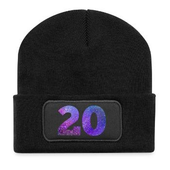 Numéro 20 galaxie - Beanie recyclé à patch - noir - Devant