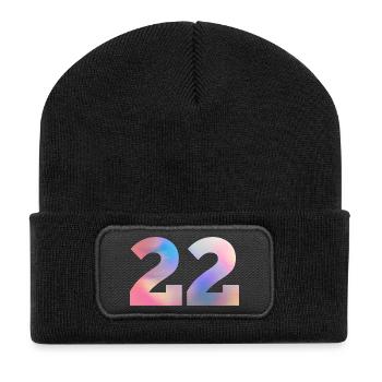 Colorful Number 22 - Recycled Patch Beanie - black - Front