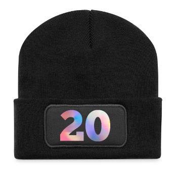 Colorful Number 20 - Recycled Patch Beanie - black - Front