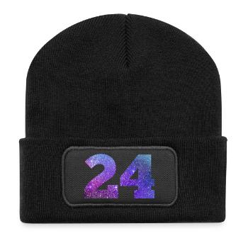 Numéro 24 galaxie - Beanie recyclé à patch - noir - Devant