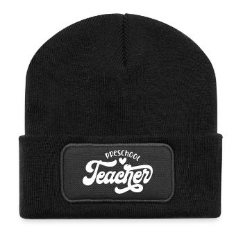 Style d’appréciation sincère de l’enseignant du préscolaire - Beanie recyclé à patch - noir - Devant