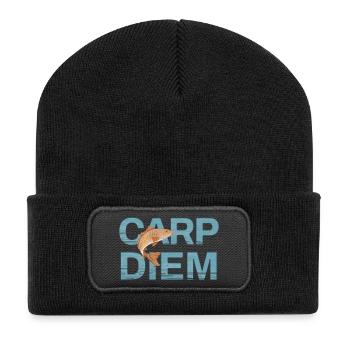 Carp Diem – Funny Fishing Dad Joke - Recycled Patch Beanie - black - Front