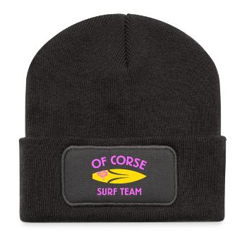 OF CORSE SURF TEAM yellow - Recycled Patch Beanie - dark grey - Front
