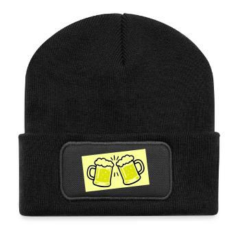 Beer Glass Beer Icon - Recycled Patch Beanie - black - Front