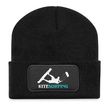 Ride the Wind – Kitesurf Style - Recycled Patch Beanie - black - Front