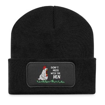 Ne plaisantez pas avec la poule - Beanie recyclé à patch - noir - Devant