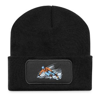 Départ - Beanie recyclé à patch - noir - Devant