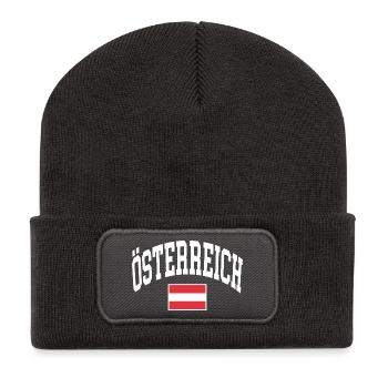 Drapeau de l’Autriche - Beanie recyclé à patch - charbon - Devant