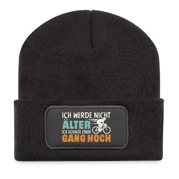 cyclist racing bike bicycle cyclist birthday - Recycled Patch Beanie - dark grey - Front