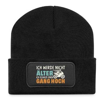 Motard Moto Motard Anniversaire Drôle - Beanie recyclé à patch - noir - Devant