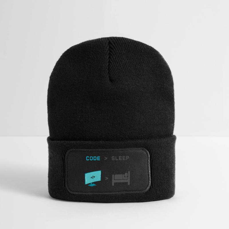 Code vs Sleep: Coder im Schlafmodus Recycelte Patch Beanie