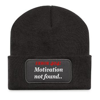 404: Motivation not found. - Recycled Patch Beanie - dark grey - Front