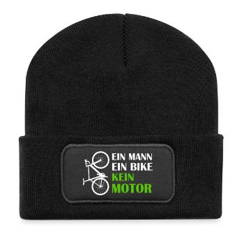ONE MAN ONE BIKE NO MOTOR Anti E-Bike Road Bike - Recycled Patch Beanie - black - Front