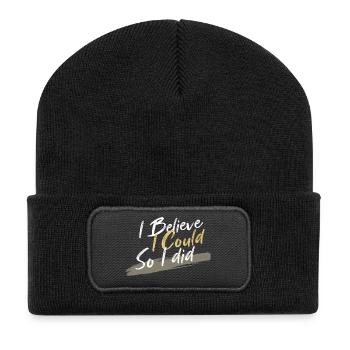 Je crois Pouvoir, Je l’ai Fait - Beanie recyclé à patch - noir - Devant