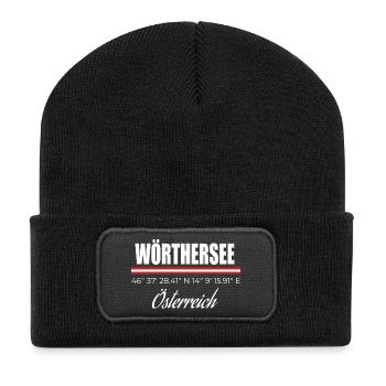 Lac de Wörthersee - Beanie recyclé à patch - noir - Devant