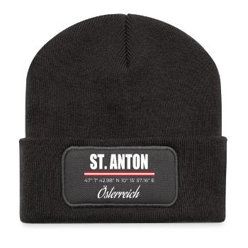 St. Anton - Recycelte Patch Beanie - Dunkelgrau - Vorne