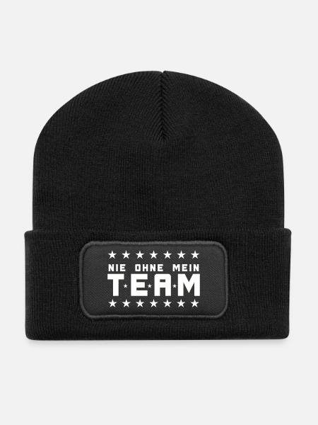 Mein Team - Recycelte Patch Beanie - Schwarz