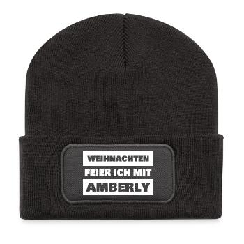 Amberly comme prénom - Beanie recyclé à patch - charbon - Devant
